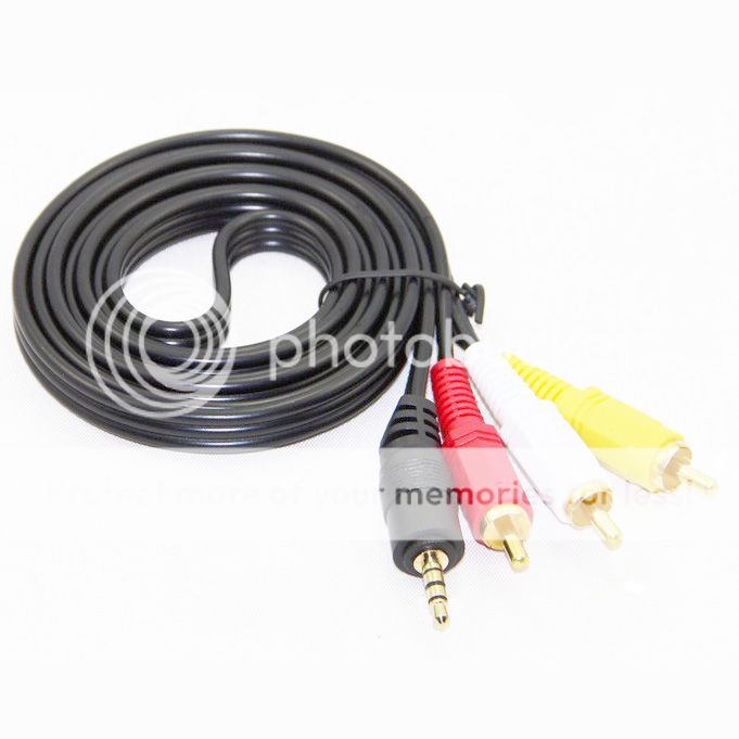 3.5mm TV Plug AUX to 3 RCA Male Audio Video DVD HDTV AV Cord Cable